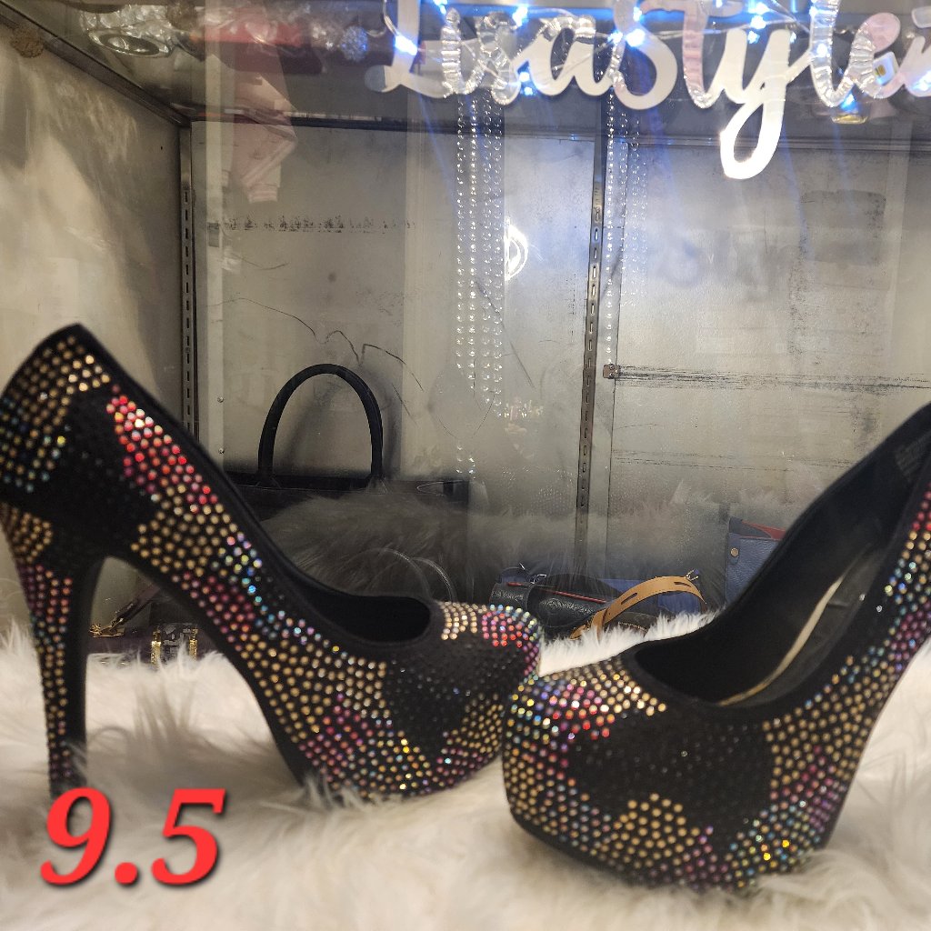Multi Color Rhinestone Heels